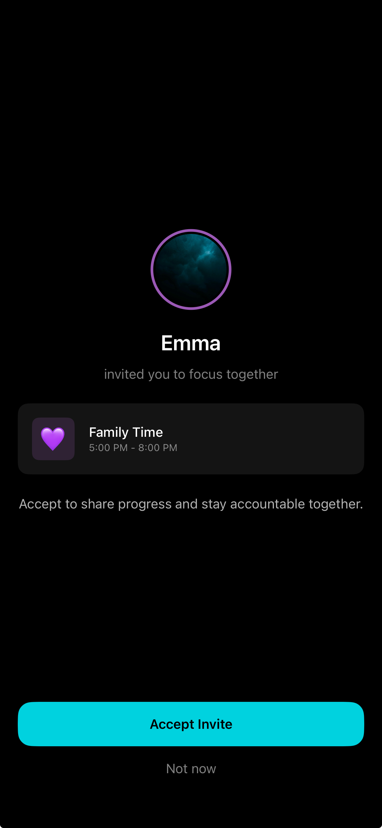 Invite to focus together